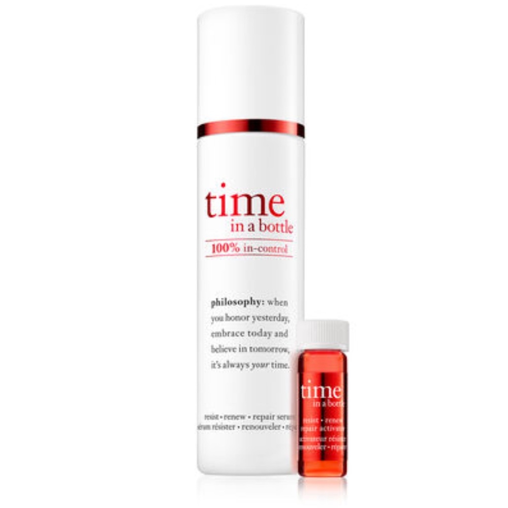 Philosophy Time in a bottle serum: 40 ml/1.3 fl. oz activator 2.8 ml/0.093 fl.oz